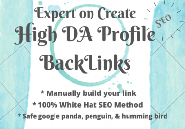 90 high DA profile back links,  link building