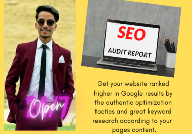 I will provide you with the SEO audit report of your website issues and the solutions of it.