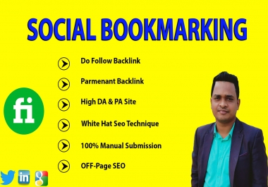 I will Do Social Bookmarking on High DA PR sites Manually