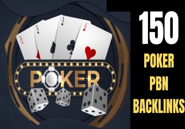 Permanent 150+ powerfull Casino,  Gambling,  Poker,  Sports Betting High Quality unique site Backlinks
