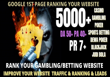 Rank 1st page 5000+pbn casino/ Poker/gambling/judi bola related homepage with unique website links