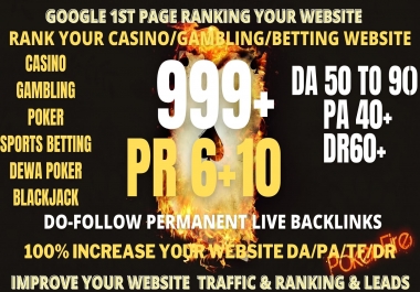 GET POWERFULL PBN 999+ Casino,  Gambling,  Poker,  Sports related high Authority unique site