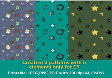 High quality & professional 2 pattern designs for print and web by best graphic designer