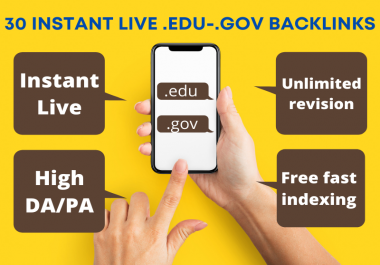 Get 30 instant live. edu. gov high authority backlinks to boost your website on google
