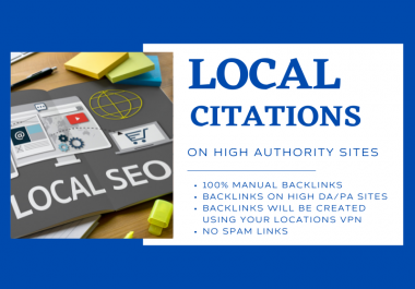 Get 50 high authority live local citations,  business listing backlinks for local seo ranking