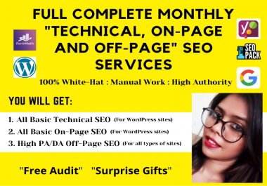 Monthly Complete Technical,  On-Page and Off-Page SEO Services to Rank on Google