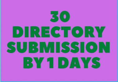 30 Directory Submission within 1 days