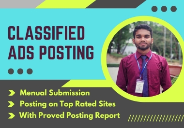 50 Manually Build Classified Ads Posting with seo backlinks on High Authority Sites