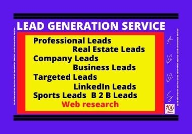 Leads generation of LinkedIn leads,  b2b leads,  sports leads,  web scraping for lead generation