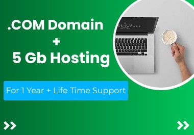 HOT Get. com domain + 5 gb hosting + free Life Time support