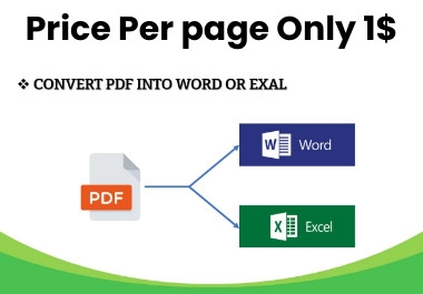 I will do manually typing work,  convert document,  PDF to word Or Excel