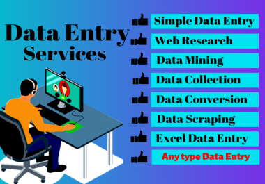 I will Provide Best Data Entry Service,  copy past,  excel data entry,  Pdf to word/excel