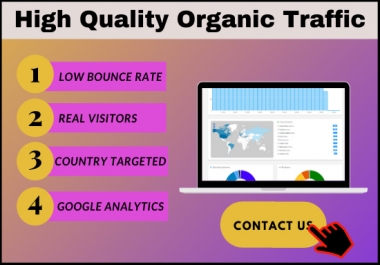 I will give high quality 20000 organic web traffic usa or targeted country