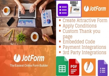 I will create standard and responsive online google form or Jotform