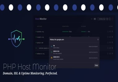 PHP Host Monitor - Domain,  SSL & Uptime Tracker with Alerts