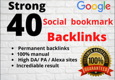 I will do 40 social bookmarking on high PR backlinks