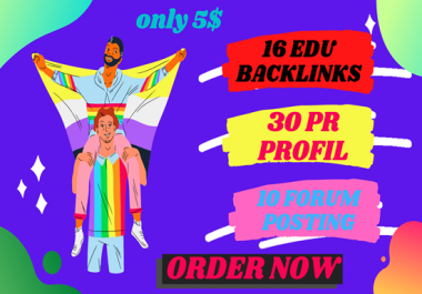 i will do 16 edu 30 pr profil and 10 forum post backlinks for boost your website