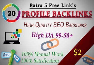 Manually Submit 20 High Authority Profile Backlinks