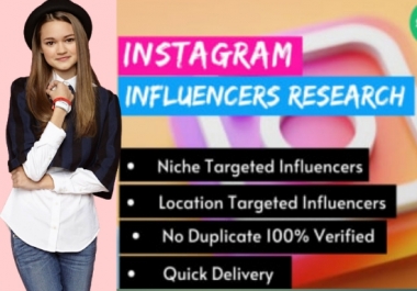 I will find instagram influencer for your niche