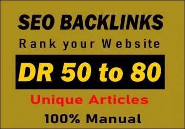 manually make 100 DR 50 to 80+ dofollow permanent homepage pbn backlinks