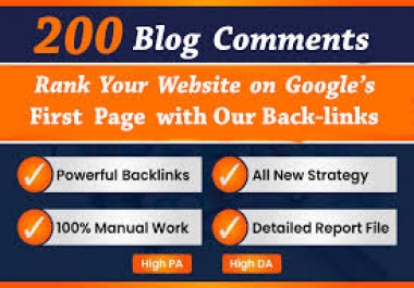 I will do 200 do follow manual high blog comment unique domain