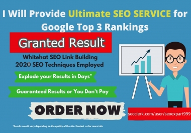 I will do ultimate monthly SEO service for page 1 rankings for 2021