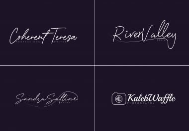 I will do clean signature logo,  script logo,  handwritten or text logo in 12hrs
