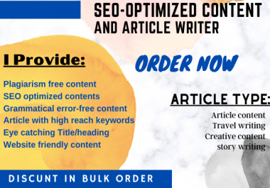 I will write SEO friendly articles,  blog posts,  and website content