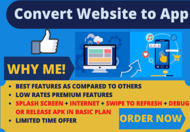 I will convert website to android app,  WebView app
