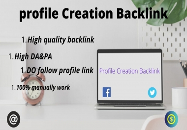I will do 30 profile creation backlinks
