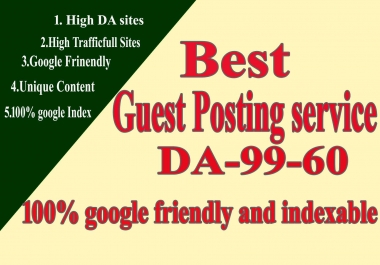 I will do 3 high DA guest post for high backlinks & google rank