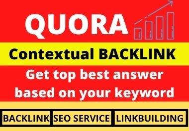 Promote with 50 HQ Quora answers with 10 upvotes on each