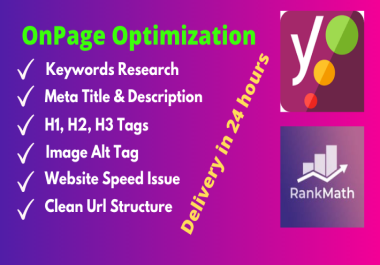 10 Pages ONPAGE SEO Optimization WordPress website ranking using Yoast seo plugin