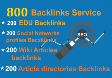 Unique 200 EDU,  200 Social Networks profiles,  200 Wiki articles,  200 Article directories Backlink