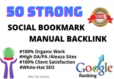 I will ceate manually 100+ high quality social bookmarking backlink