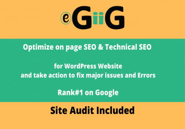 I will provide on page SEO technical onpage optimization of wordpress website
