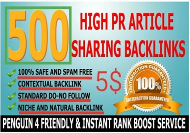I will do 500 High PR4-PR7 Backlinks