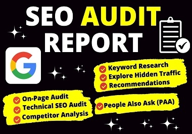 I will do website SEO audit report,  keyword research and competitor analysis