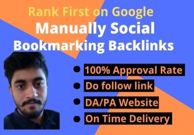 I will provide 15 high DA social bookmarking Backlinks for your website