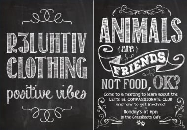 I will design amazing chalkboard menu for you