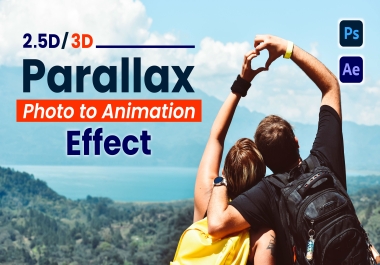 I will create 2d 3d parallax effect, photo slideshow, animation video from your still picture