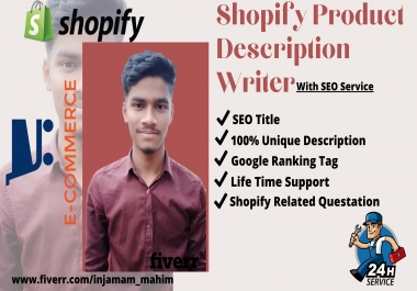 I will write shopify SEO product description for shopify dropshipping