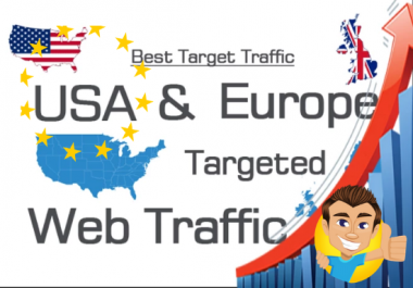 I will bring USA, UK, EUROPE targeted web traffic by Google Twitter YouTube and many more for 30 days