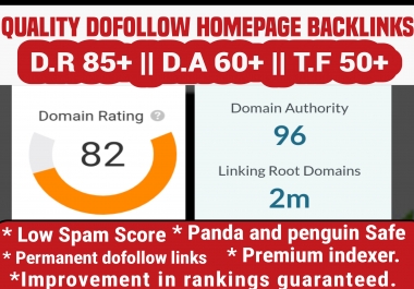 I will build 3 quality dofollow homepage backlinks from high D.A sites