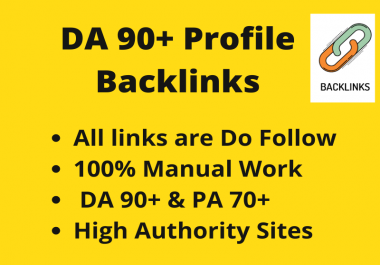 DA 90+ High Quality powerfully 20+ Profile Backlinks