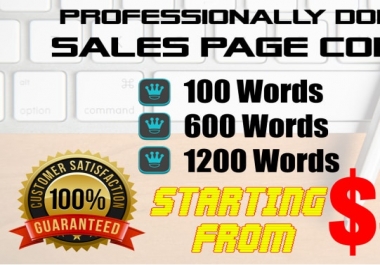 I will write a 600 word sales page copy