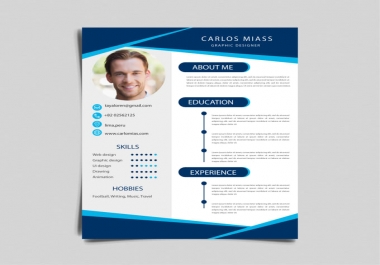 I will design attractive and incredible resume for you within 12 hours