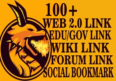 BUMPER PACKAGE, 100+ HIGH QUALITY WEB 2.0 LINK, EDU/GOV LINK, WIKI LINK, SOCIAL BOOKMARK & FORUM LINK