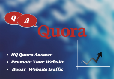 Promote your website with 40 unique Quora answer with your keyword & URL.