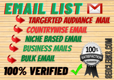 I will provide you niche targeted clean and verified 1000 emails as you need